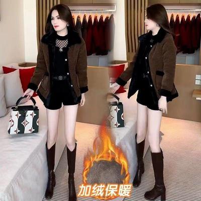 时尚小个子加绒加厚秋冬棉袄上衣