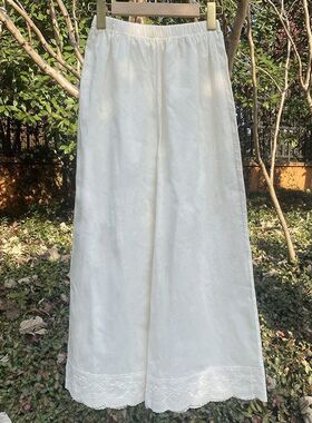 马面裙防走光内衬裙裤女2025夏季新款白色纯棉阔腿裤防静电打底裤