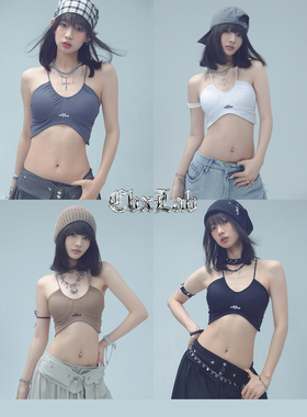 CBXLAB街舞潮牌吸湿透气聚拢运动内衣性感带胸垫运动亲肤绑带背心