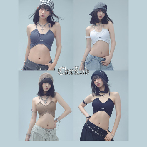 CBXLAB街舞潮牌吸湿透气聚拢运动内衣性感带胸垫运动亲肤绑带背心