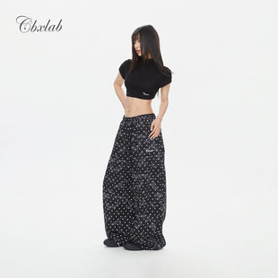 辣妹跳舞休闲裤 CBXLAB街舞潮牌 美式 街头重工嘻哈运动裤 银河星星