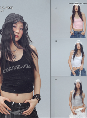 CBXLAB街舞潮牌闪钻亲肤透气修身背心爵士辣妹跳舞内搭kpop上衣女
