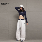 撞腰裤 白灰跳舞休闲裤 嘻哈街头长裤 CBXLAB街舞潮牌 女爵士运动裤