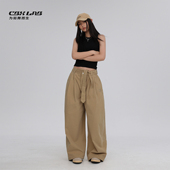 心动专区 夏季 爵士梭织阔腿长裤 CBXLAB街舞潮牌 嘻哈复古休闲裤