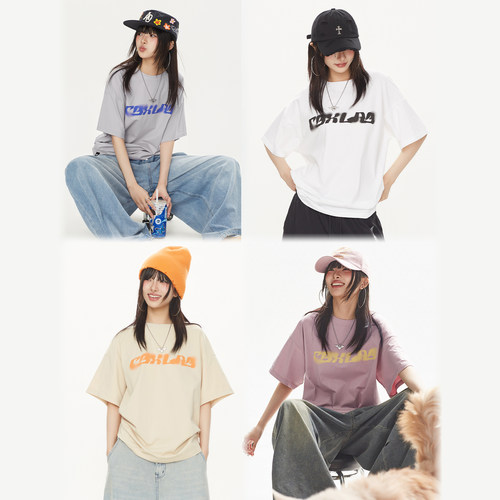 CBXLAB街舞潮牌迷雾涂鸦嘻哈宽松T恤美式街头情侣夏季吸汗上衣潮