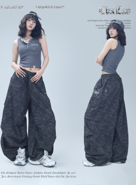 CBXLAB街舞潮牌户外机能街头暗格运动裤嘻哈三褶跳舞宽松运动裤潮