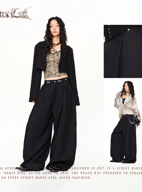 CBXLAB街舞潮牌吊腰美式老钱风山本长裤爵士辣妹显腿长个性休闲裤
