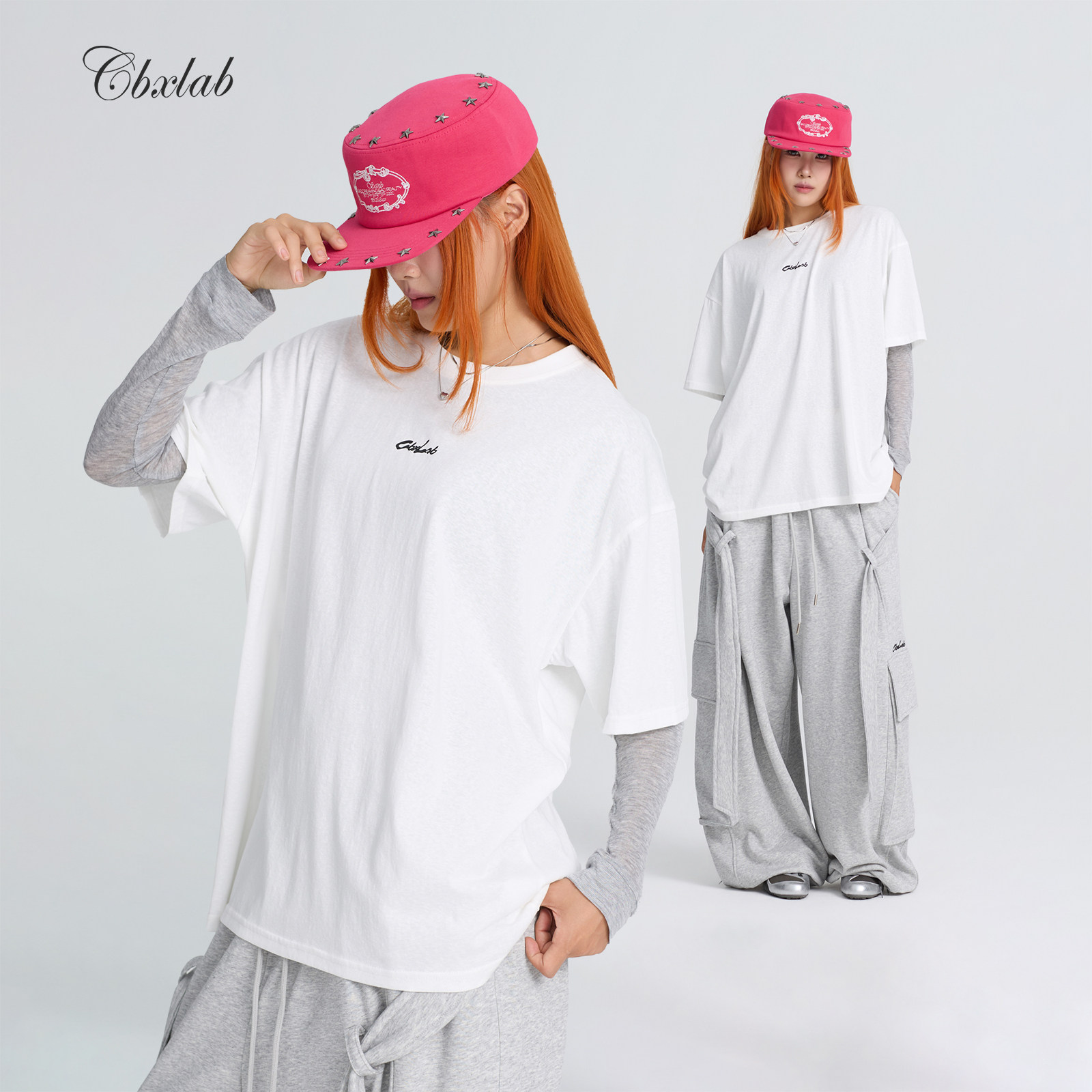 CBXLAB街舞潮牌早秋简约oversize嘻哈T恤美式辣妹显瘦长袖小衫女