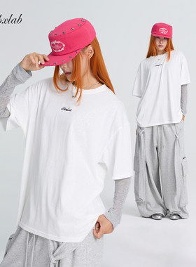 CBXLAB街舞潮牌早秋简约oversize嘻哈T恤美式辣妹显瘦长袖小衫女