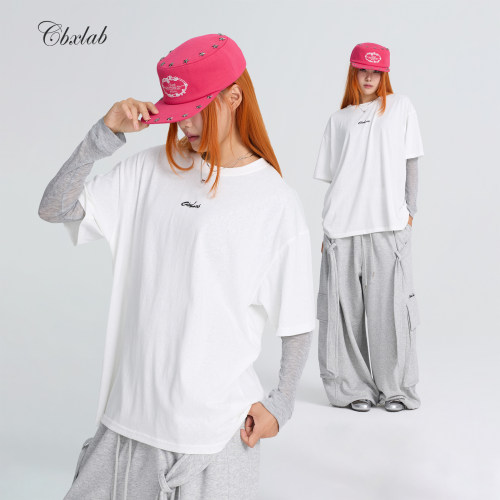 CBXLAB街舞潮牌早秋简约oversize嘻哈T恤美式辣妹显瘦长袖小衫女