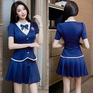 ktv包房服务员工作服夜场酒吧桑拿馆洗浴中心减龄显瘦修身套装女