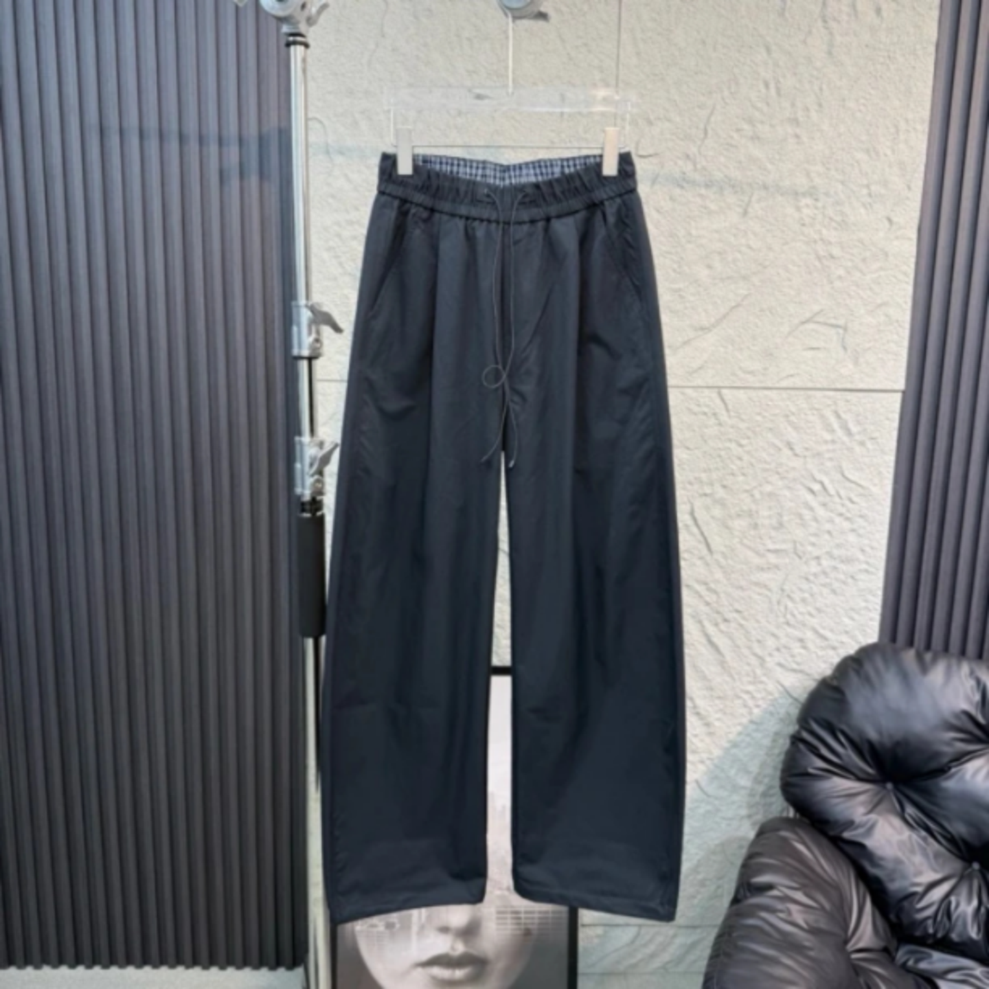 高街风格弯刀直筒阔腿裤男秋季立体剪裁休闲裤两种穿法长裤男女款