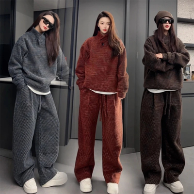 男士加绒高定潮牌卫衣裤两件套