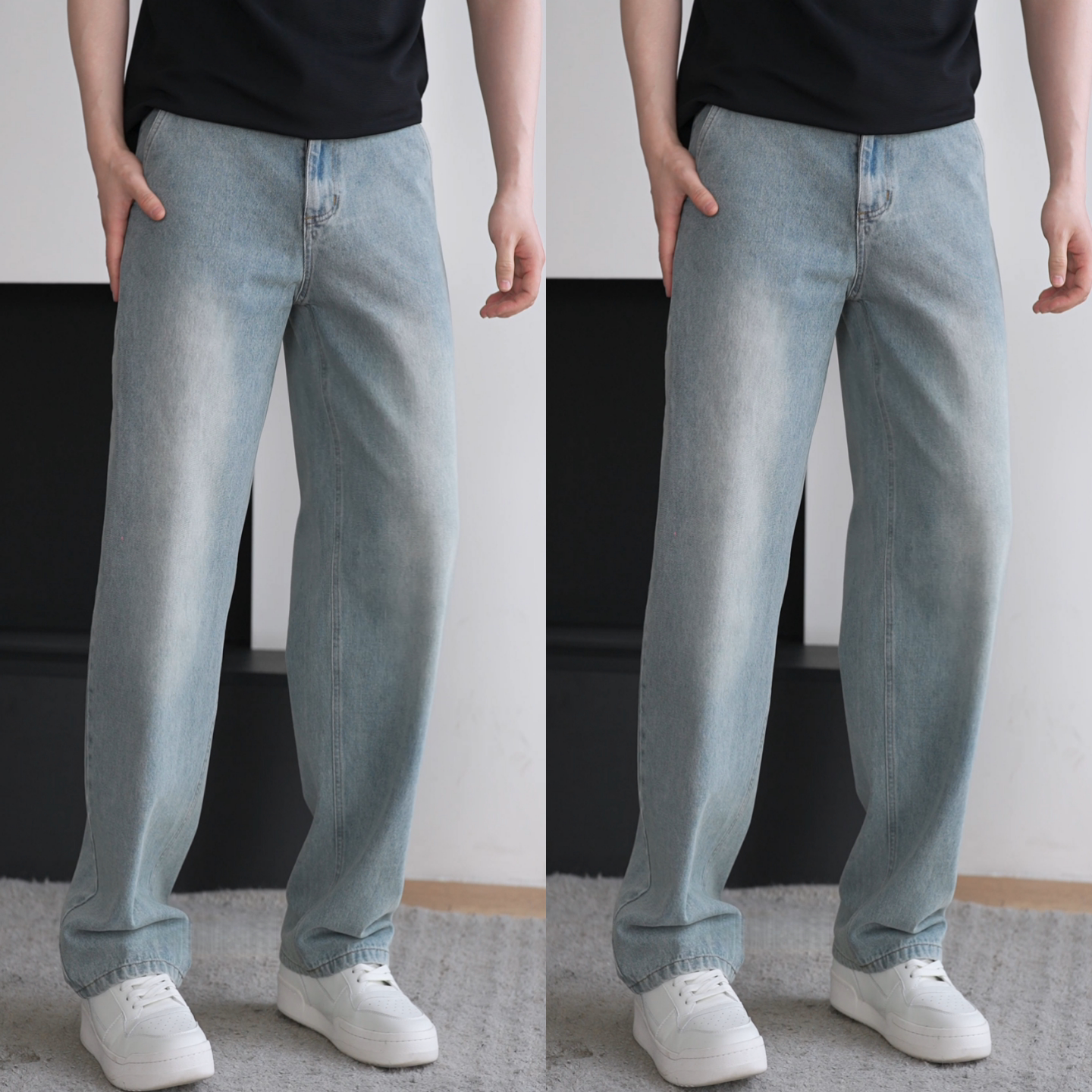 2026年春季新款复古水洗牛仔裤男宽松直筒潮流百搭显瘦款休闲长裤