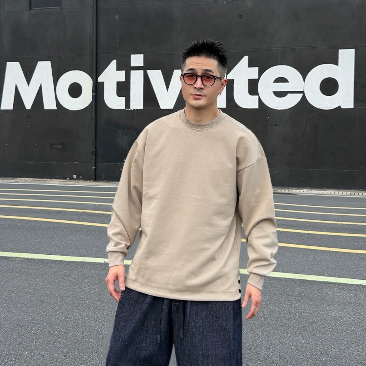 美式极简休闲松弛感潮流宽松卫衣