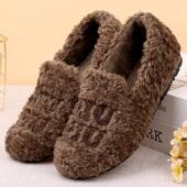 新款 泰迪毛加绒豆豆鞋 外穿百搭加绒保暖软底防滑毛毛鞋 冬季 棉鞋 女