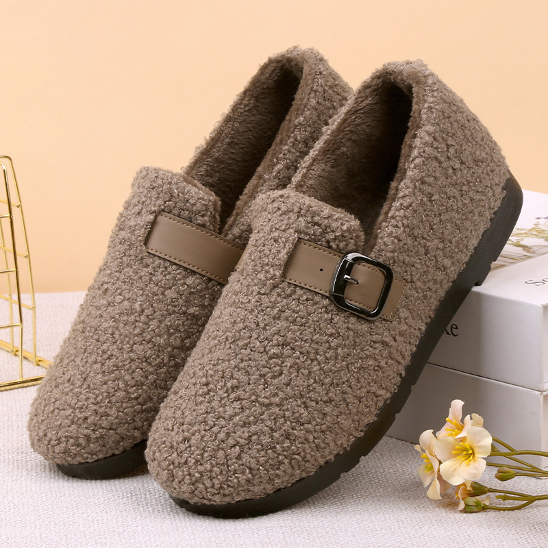 冬季女棉鞋毛绒豆豆鞋一脚蹬懒人鞋方扣软底保暖棉鞋懒人毛毛鞋,女鞋,乐福鞋（豆豆鞋）,淘宝优惠券,粉丝福利购,淘宝优惠卷