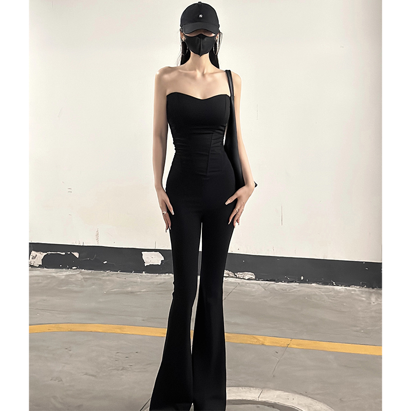 微喇叭裤女高腰拖地垂感西装长裤