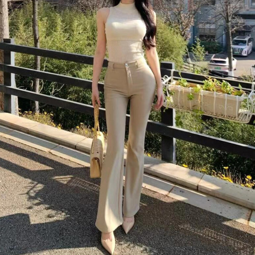 西装裤女微喇叭裤高腰