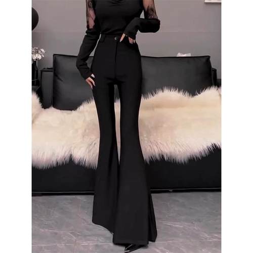 喇叭裤女高腰显瘦休闲拖地长裤