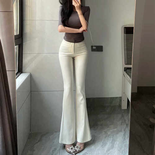 西装裤女微喇叭裤休闲高腰长裤子