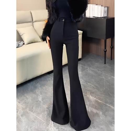 喇叭裤女高腰显瘦拖地长裤