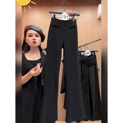 西装裤女微喇叭高腰长裤子