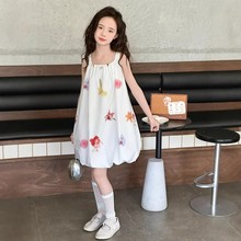 女童夏季连衣裙2025新款儿童无袖裙子女大童公主裙夏装洋气花苞裙