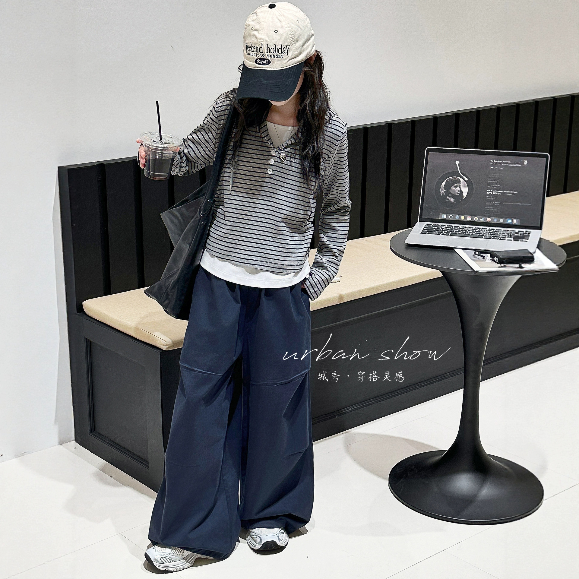 女童秋装套装2025新款儿童时髦洋气春秋大童条纹上衣休闲裤两件套