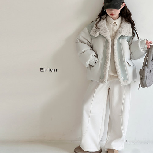 女大童加厚羊羔毛羽绒服