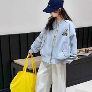 女童棒球服外套春装2026新款儿童洋气中大童春秋款时髦夹克衫上衣