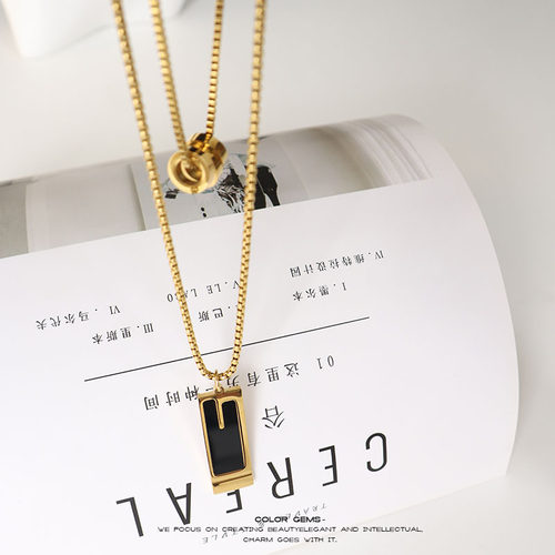 卡梵佩钛钢毛衣链项链高级感配饰