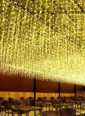 网红灯LED星星灯串装饰灯条串灯满天星灯串led瀑布灯串冰条窗帘灯