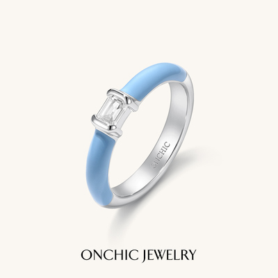 朱正廷同款Onchic焕彩方糖戒指女2025新款小众设计食指戒轻奢高级