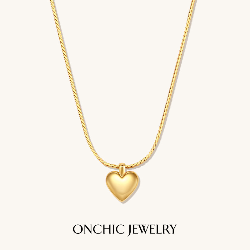 卢昱晓同款Onchic小心诗爱心吊坠项链轻奢高级感精致锁骨链礼物