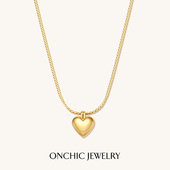 卢昱晓同款 Onchic小心诗爱心吊坠项链轻奢高级感精致锁骨链礼物