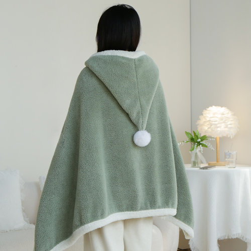 呼呼熊连帽多用午睡披肩毯