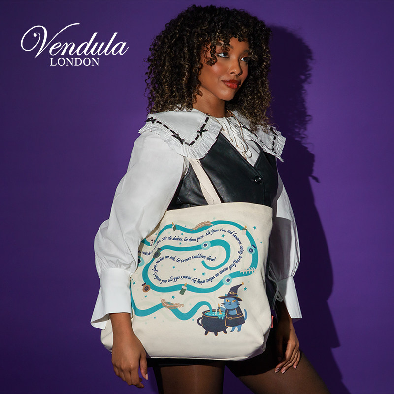 Vendula英国女包秋冬新品街角坩埚酒吧帆布单肩包购物袋手提包