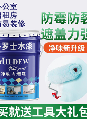 乳胶漆室内自刷涂料内墙环保油漆白色多罗士防霉防潮旧墙变新墙20