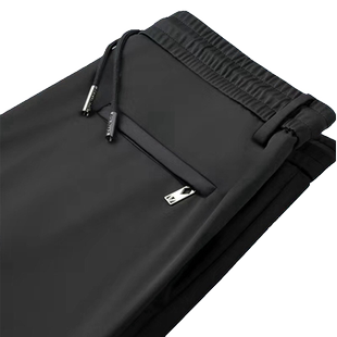 秋冬弹力大码松紧腰男裤加肥加大免烫宽松直筒休闲裤加绒长裤子男