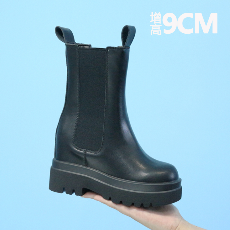 烟筒靴女鞋震地王真皮切尔西短靴