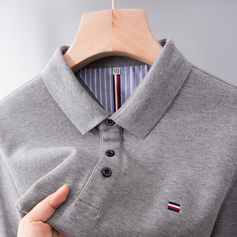 男士长袖t恤POLO衫50岁60plol中年爸爸春秋装卫衣纯棉上衣秋衣40