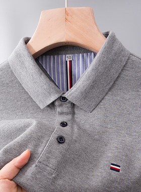 男士长袖t恤POLO衫50岁60plol中年爸爸春秋装卫衣纯棉上衣秋衣40