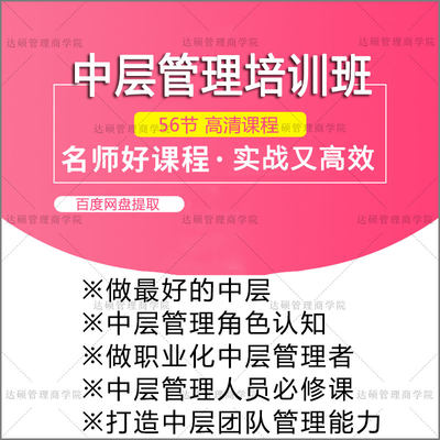 企业中层管理培训课程上下级沟通团队建设执行领导力提升视频教程