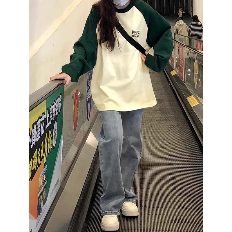 大码纯棉长袖T恤女秋冬胖mm300斤