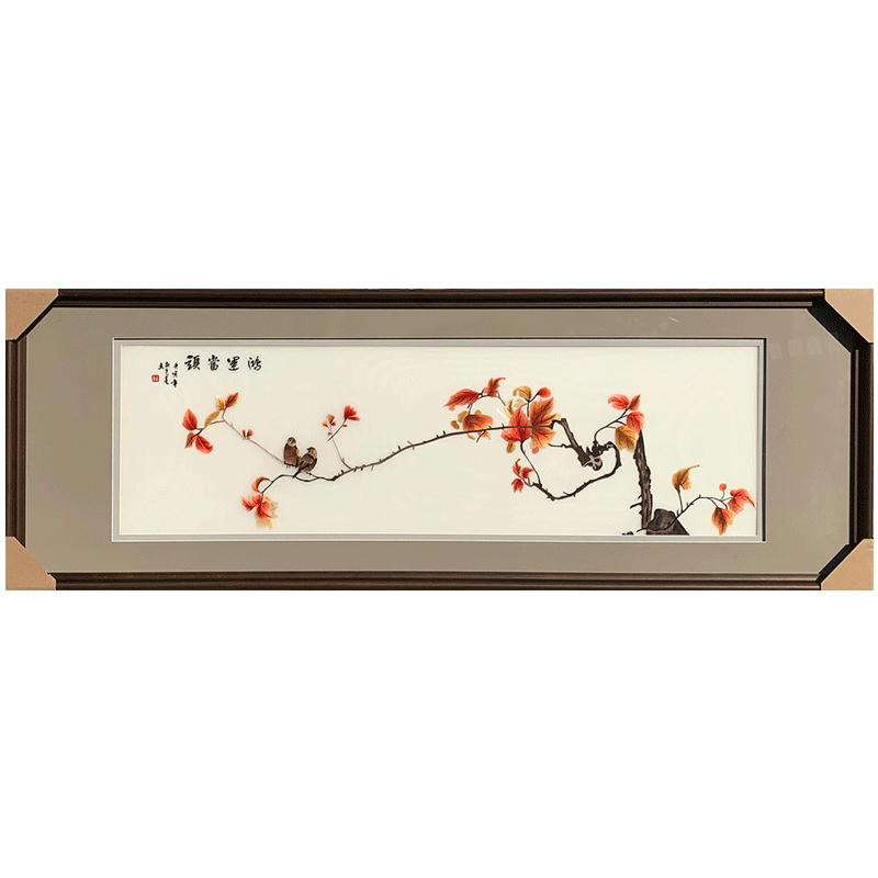 苏秀天地手工苏绣刺绣鸿运当头花鸟书房卧室床头客厅装饰挂画刺绣