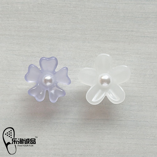 新款Crocs配饰洞洞鞋花 鞋上装饰哑光珍珠蓝色花朵鞋扣配件卡骆驰