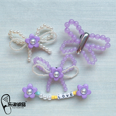 Crocs配饰洞洞鞋 饰品质感珍珠蝴蝶结鞋 花 上装 扣配件卡骆驰 鞋 新款