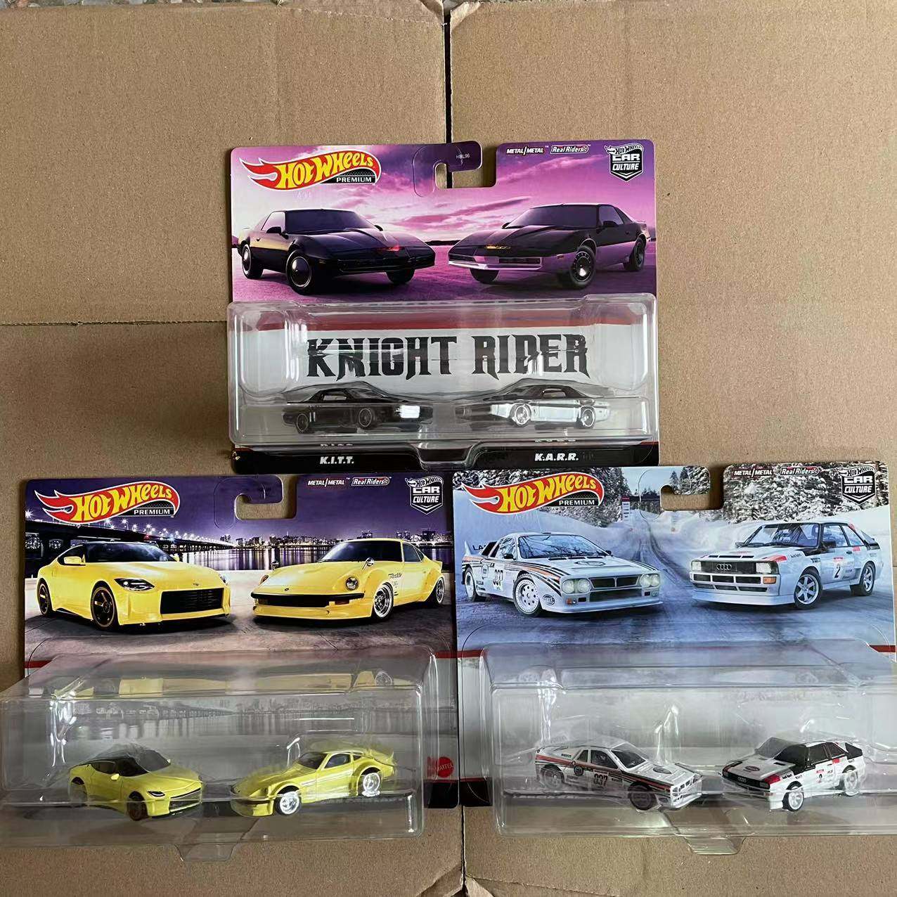 HOT WHEELS HBL96 철바닥 고무 타이어 자동차 문화 2량 세트 닛산 란시아 아우디 KITT 복합차
