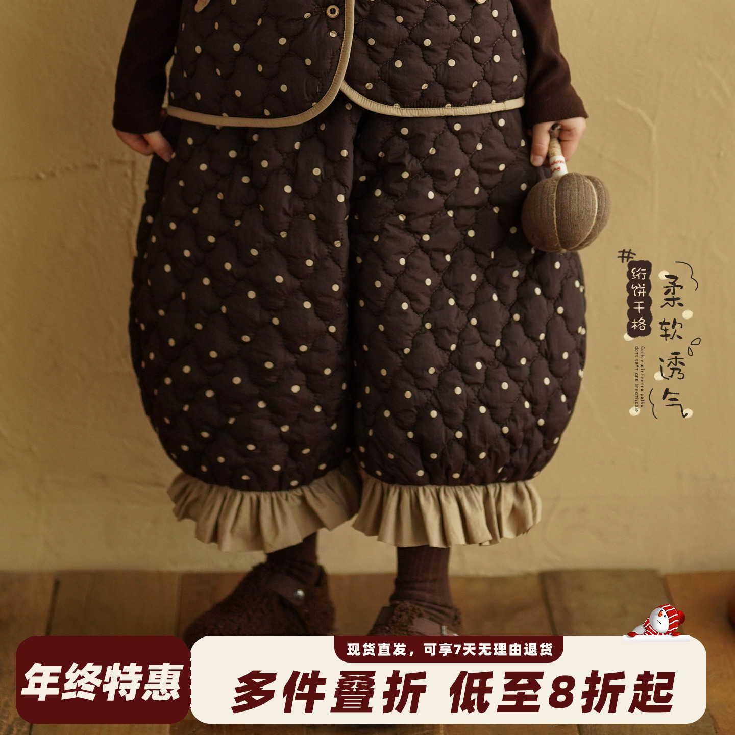 女童加厚加绒灯笼裤2025秋冬新款